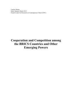 Cooperation and Competition among the BRICS Countries and