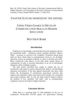 chapter x (to be modified by the editor) using video games to