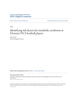 Identifying risk factors for metabolic syndrome in Division I FCS
