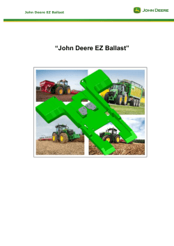 The ballast weight has a mass of 1700 kg (for John Deere 7R).