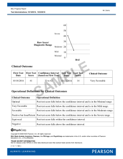 Clinical Outcome Operational Definitions for