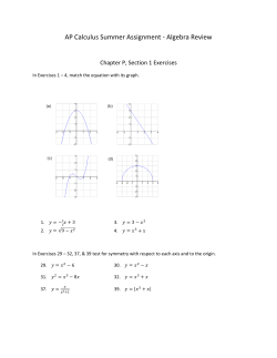AP Calculus Summer Assignment - Algebra Review Chapter P