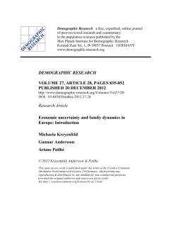 Economic uncertainty and family dynamics in Europe