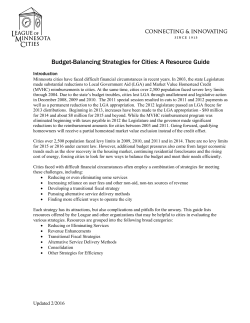 Budget-Balancing Strategies for Cities