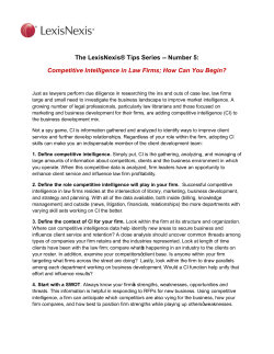 Competitive Intelligence in Law Firms
