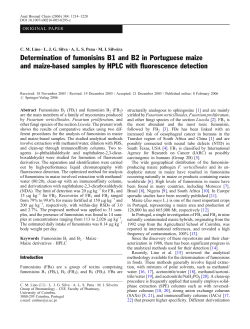 Determination of fumonisins B1 and B2 in