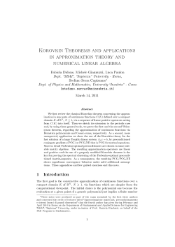 Korovkin Theorems and applications in approximation