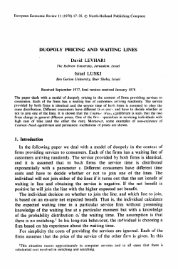 Duopoly Pricing and Waiting Lines