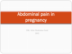 Abdominal Pain In Pregnancy