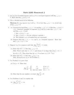 Math 523H&ndash;Homework 2
