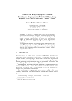 Attacks on Steganographic Systems