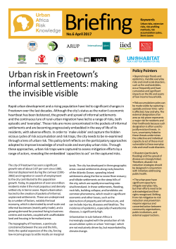 Urban risk in Freetown`s informal settlements: making the