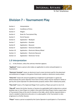 Tournament Play Game Rules: Division 7