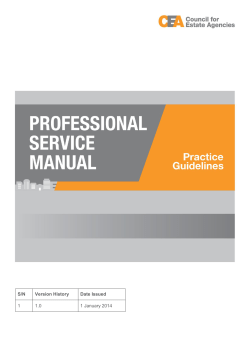 Practice Guidelines - Professional Service Manual