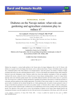 Diabetes on the Navajo nation