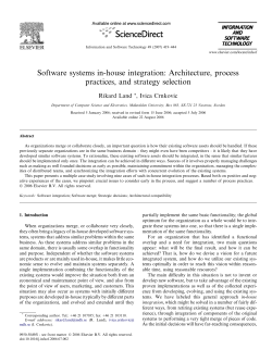 Software systems in-house integration: Architecture