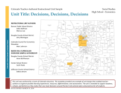 Instructional Unit - Colorado Department of Education