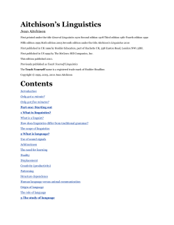 Aitchison`s Linguistics