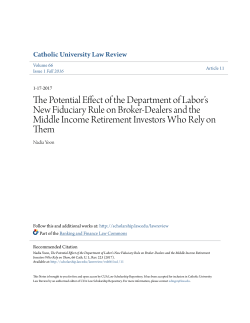 The Potential Effect of the Department of Labor`s New Fiduciary Rule