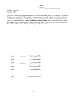 Genetics L311 exam 2