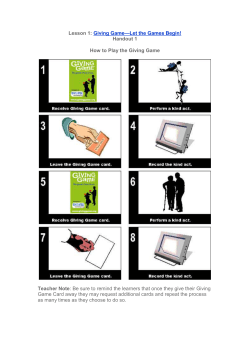 Lesson 1: Giving Game&mdash;Let the Games Begin