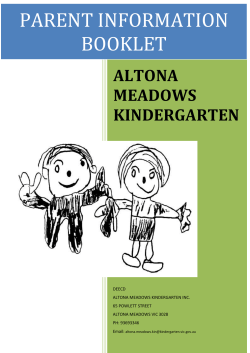 parent information booklet - Altona Meadows Kindergarten
