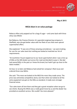 May 6 2015 - MG Motor UK