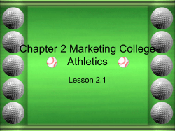 Chapter 2 Marketing college Athletics