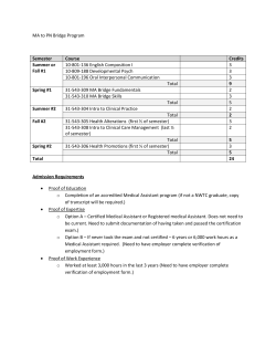 MA to PN Bridge Program Semester Course Credits