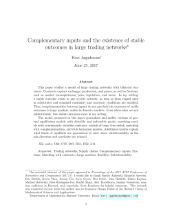 Complementary inputs and the existence of stable