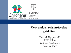Concussion: return-to-play guideline