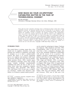 how much do your co-opetitors` capabilities matter in the face of