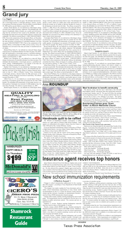 Insurance agent receives top honors New school immunization