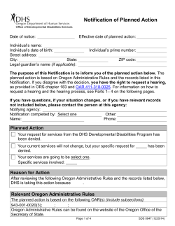 Notification of Planned Action