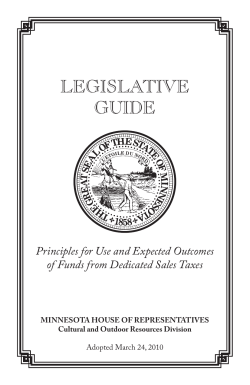 Legislative Guide - Minnesota`s Legacy