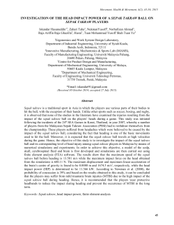 investigation of the head impact power of a sepak takraw ball on