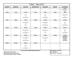 T BALL - May 2017 - Facts about Merrillville Little League