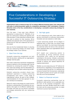 Five Considerations in Developing a Successful IT