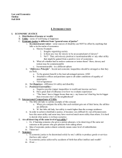 Ch. II - Behavioral Assumptions and the Economic Analysis of Law