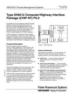 Type DH6212 Computer/Highway Interface Package (CHIP NT) P5.0