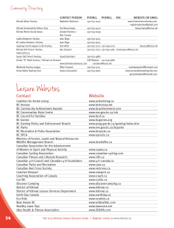 Leisure Websites - District of Kitimat