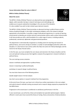 Political Theory - University of Oxford