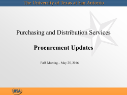 Procurement Updates
