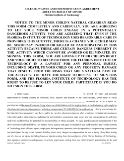 Release Waiver – Minor