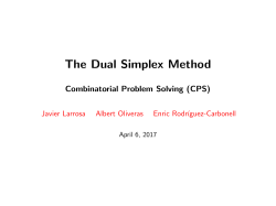 The Dual Simplex Method