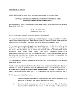 ADVERTISEMENT FOR BIDS SEALED BIDS for the furnishing of the