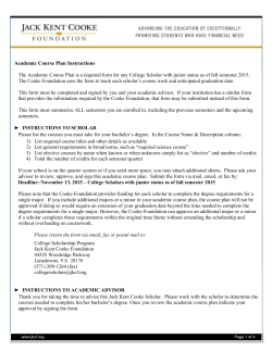 Academic Course Plan - Jack Kent Cooke Foundation