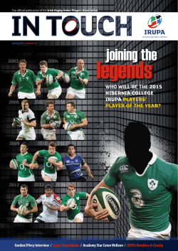 joining the - Rugby Players Ireland