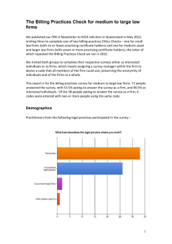 Billing practices report for medium to large law firms