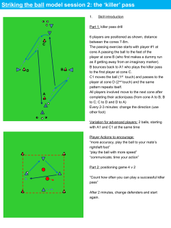 Striking the ball model session 2: the `killer` pass